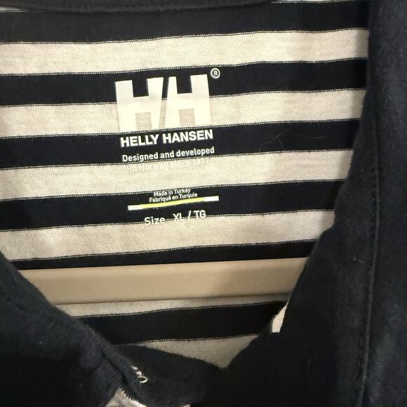 Helly Hansen Fjord Polo Men’s XL Navy Stripe Coastal Preppy Golf Weekend Casual - Picture 5 of 12